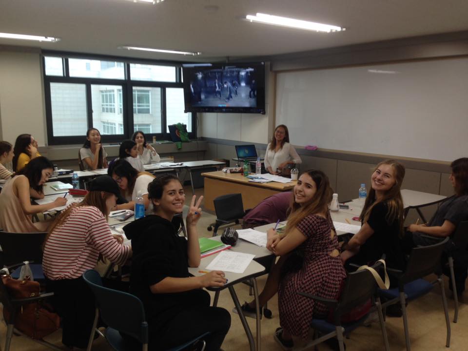 Korea language class on university campus